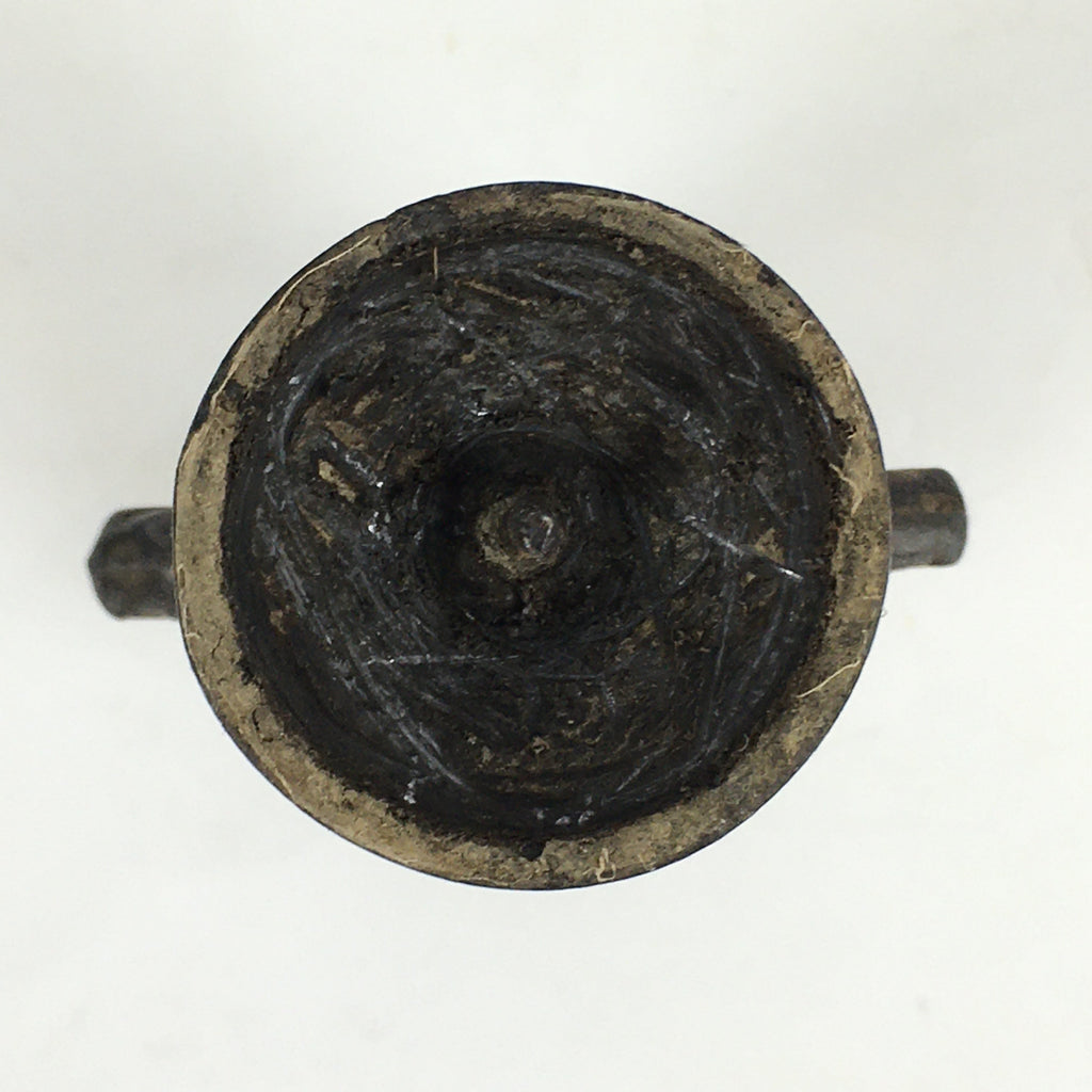 Antique Japanese Buddhist Altar Fitting Bronze Candle Stand Shokudai BU686