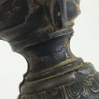 Antique Japanese Buddhist Altar Fitting Bronze Candle Stand Shokudai BU686