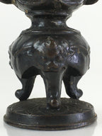 Antique Japanese Buddhist Altar Fitting Bronze Candle Stand Vtg Shokudai BU740