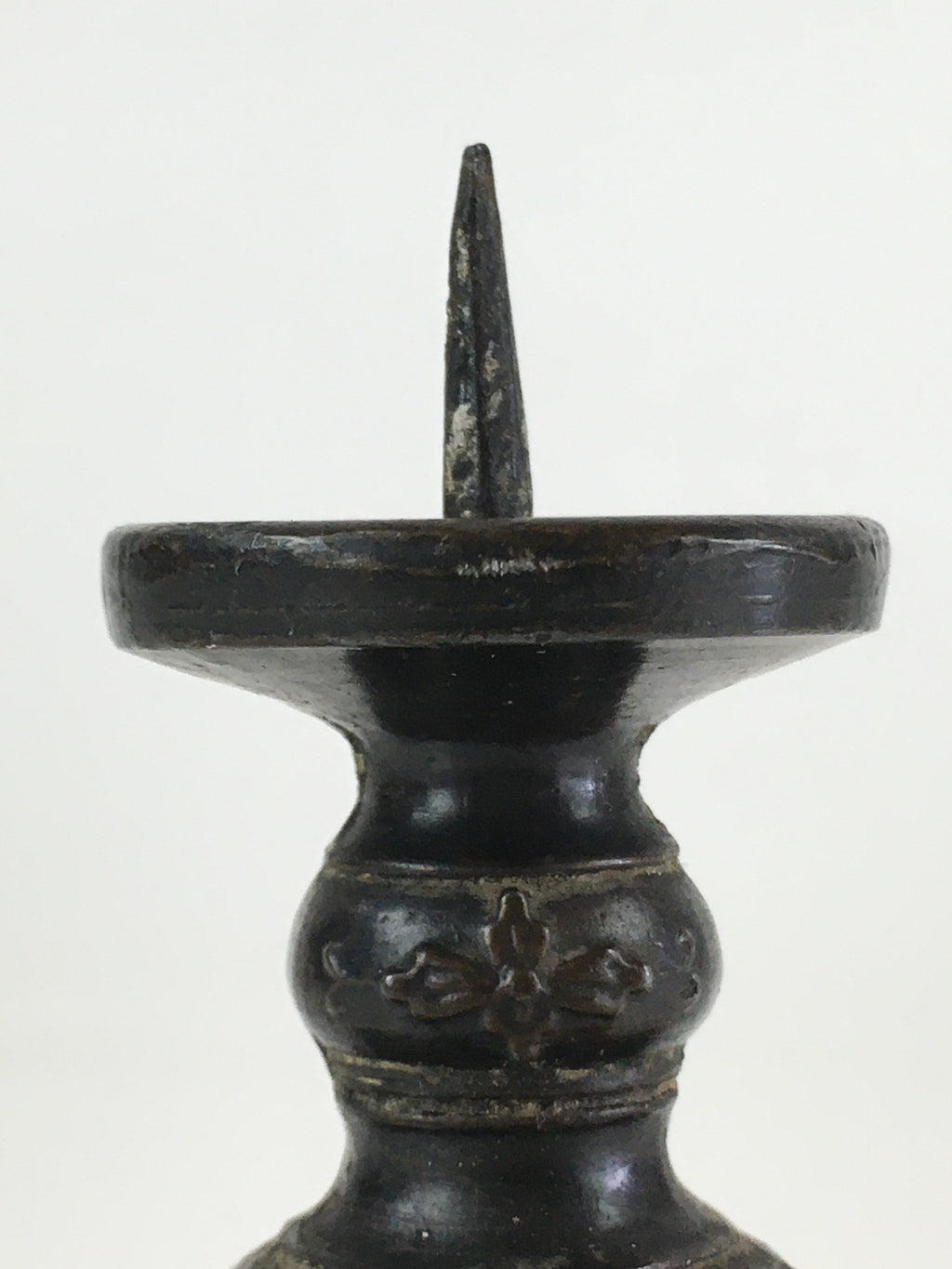 Antique Japanese Buddhist Altar Fitting Bronze Candle Stand Vtg Shokudai BU740