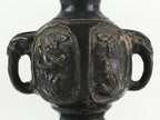 Antique Japanese Buddhist Altar Fitting Bronze Candle Stand Vtg Shokudai BU740