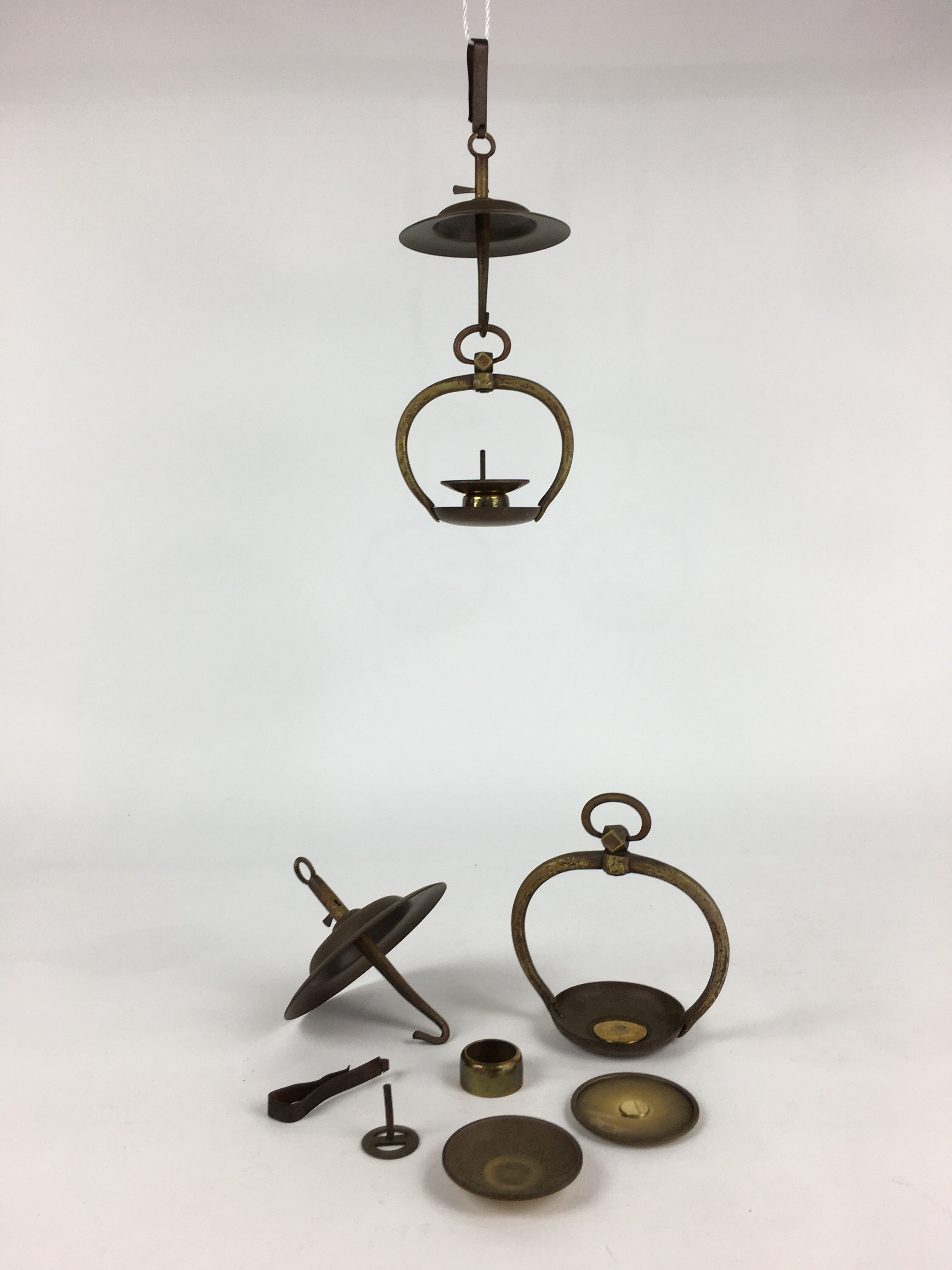 Antique Japanese Buddhist Altar Fitting Bronze Hanging Lantern Rinto Butsudan B