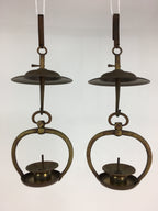 Antique Japanese Buddhist Altar Fitting Bronze Hanging Lantern Rinto Butsudan B