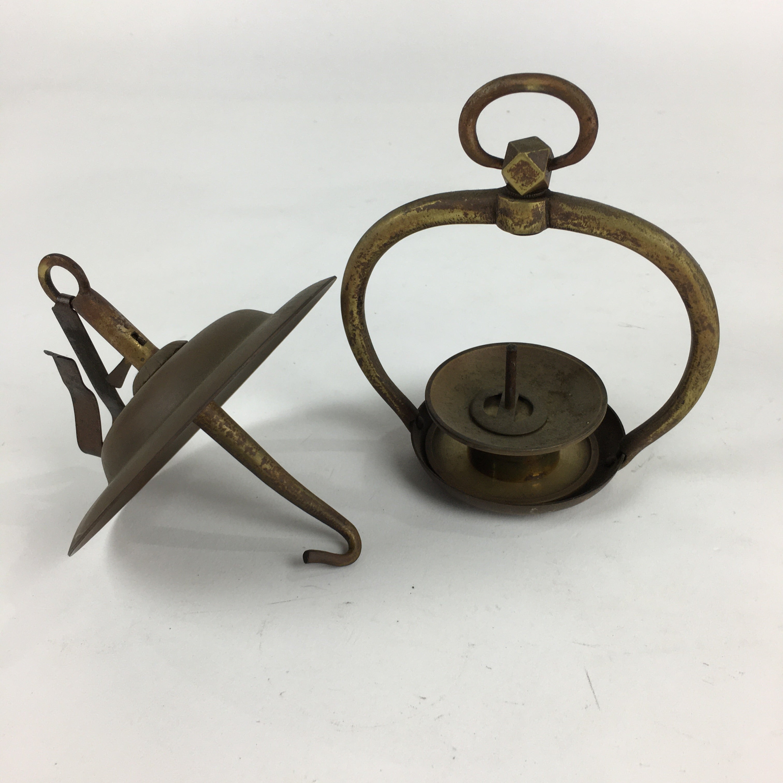 Antique Japanese Buddhist Altar Fitting Bronze Hanging Lantern Rinto Butsudan B