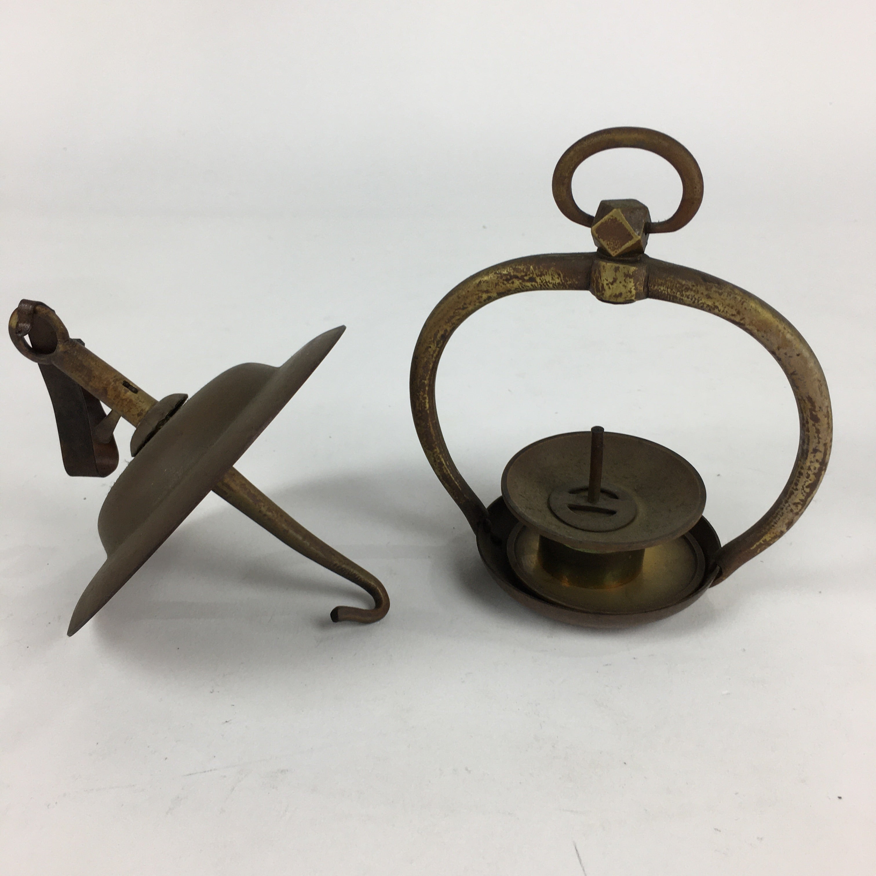 Antique Japanese Buddhist Altar Fitting Bronze Hanging Lantern Rinto Butsudan B