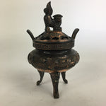 Antique Japanese Buddhist Altar Fitting Bronze Incense Burner Shishi Koro BU512
