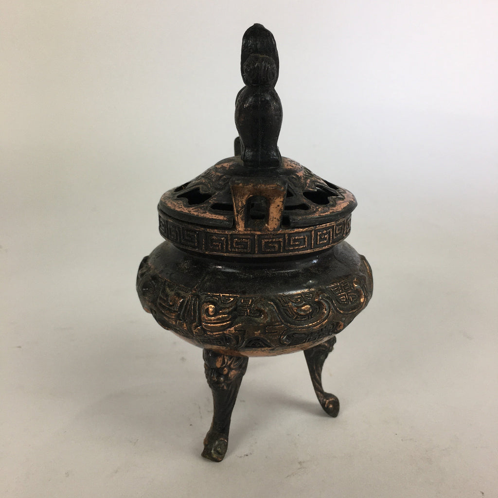 Antique Japanese Buddhist Altar Fitting Bronze Incense Burner Shishi Koro BU512