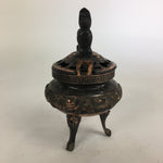 Antique Japanese Buddhist Altar Fitting Bronze Incense Burner Shishi Koro BU512