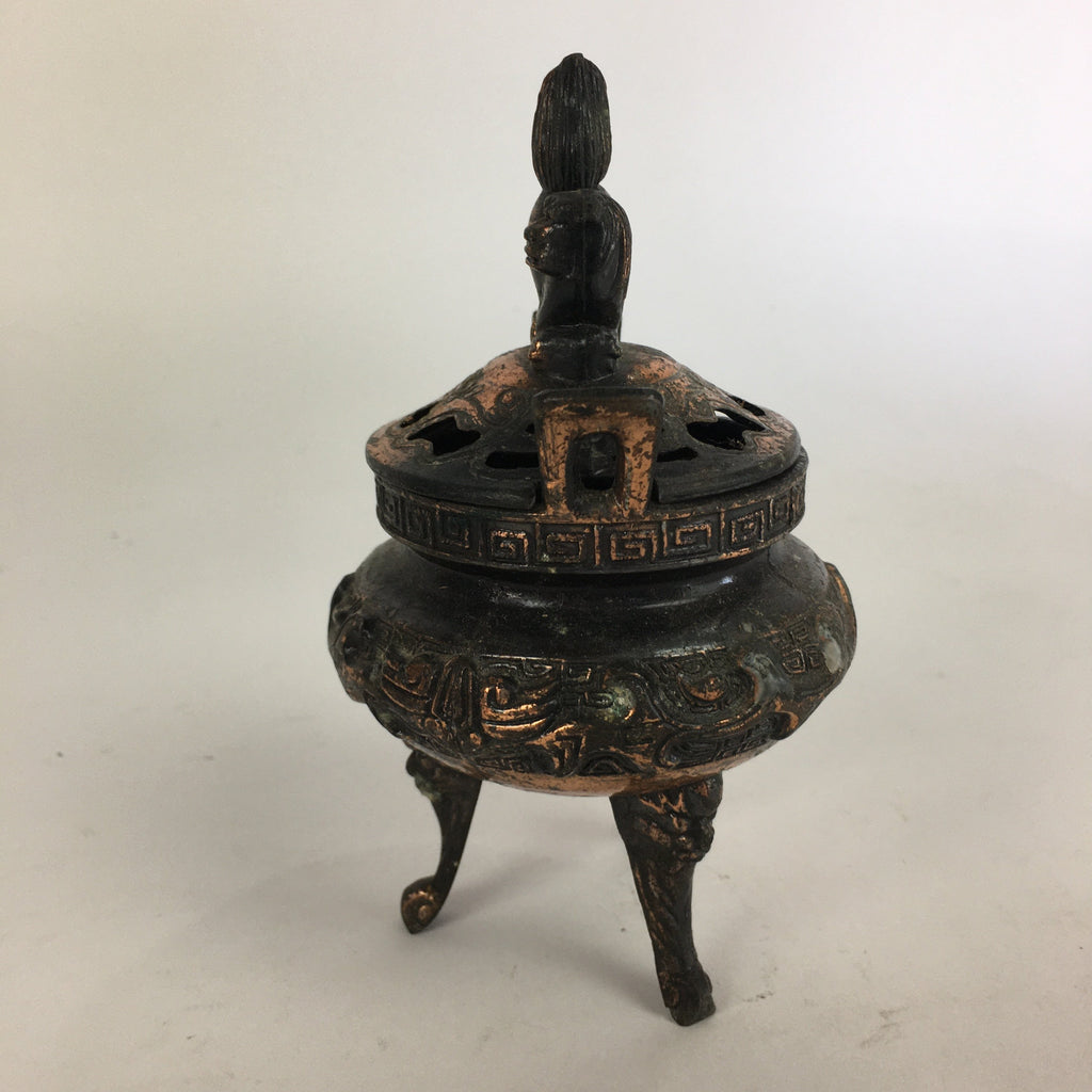 Antique Japanese Buddhist Altar Fitting Bronze Incense Burner Shishi Koro BU512