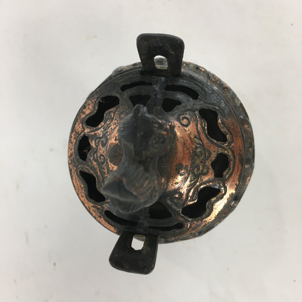 Antique Japanese Buddhist Altar Fitting Bronze Incense Burner Shishi Koro BU512