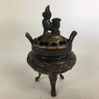 Antique Japanese Buddhist Altar Fitting Bronze Incense Burner Shishi Koro BU512