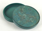 Antique Japanese Buddhist Altar Fitting Bronze Incense Container Lotus Kogo BU894