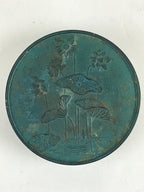 Antique Japanese Buddhist Altar Fitting Bronze Incense Container Lotus Kogo BU894