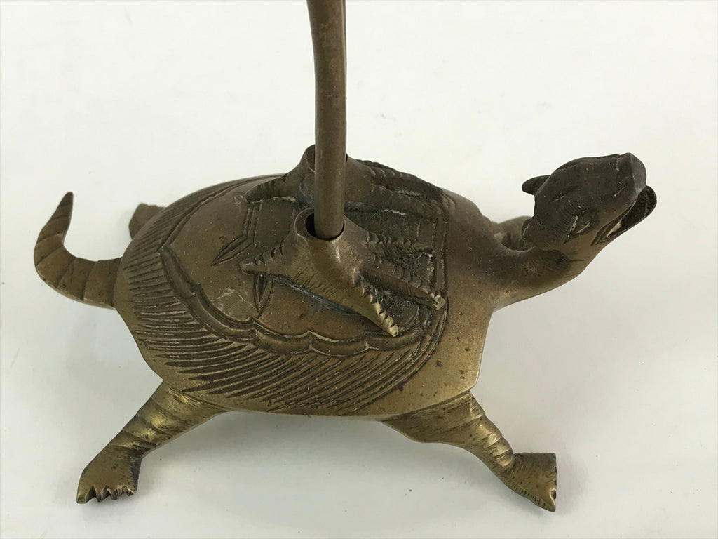 Antique Japanese Buddhist Altar Fitting Candle Stand Brass Shokudai Butsudan BU8