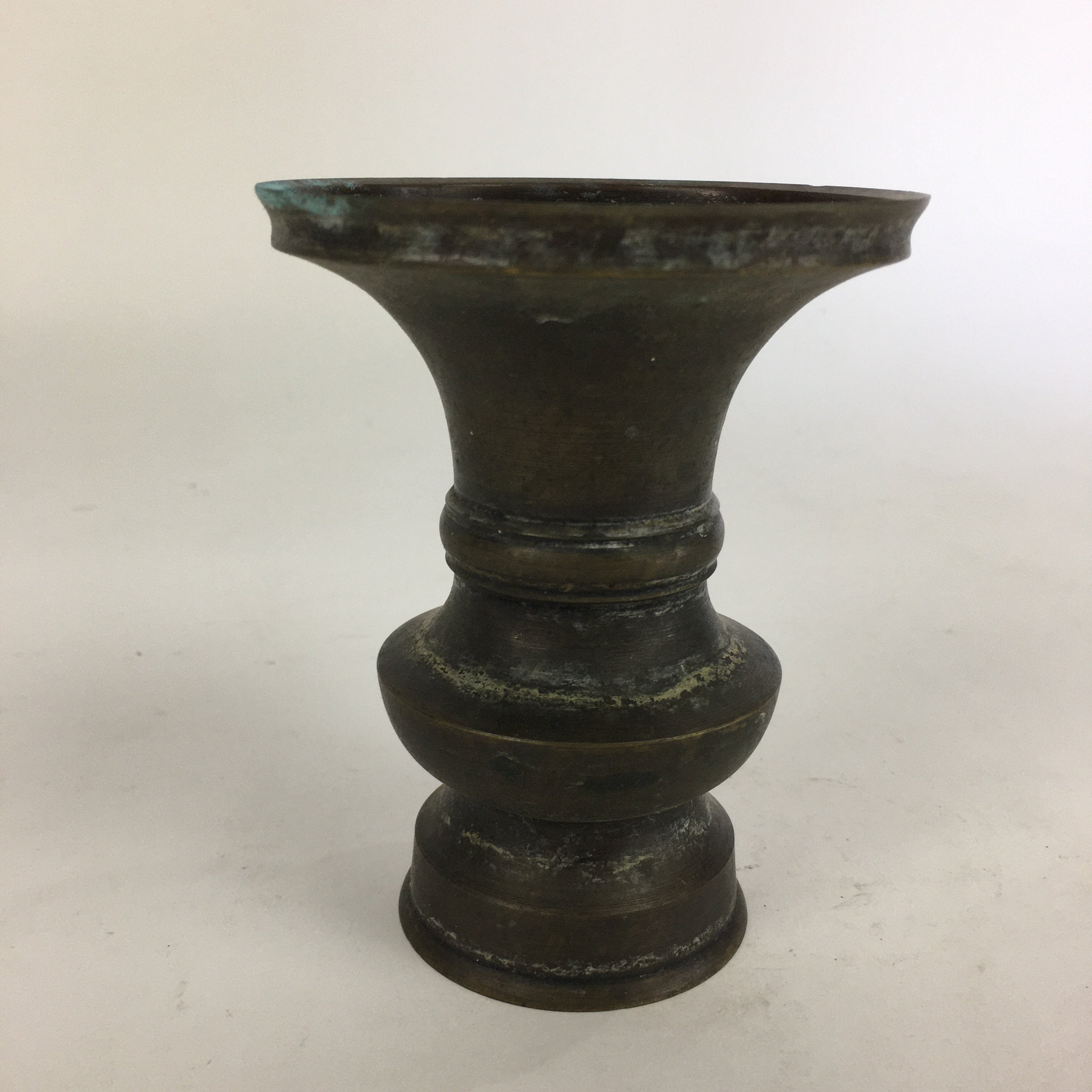 Antique Japanese Buddhist Altar Fitting Flower Stand Vase Bronze Butsudan BU515