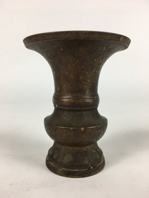 Antique Japanese Buddhist Altar Fitting Flower Vase Stand Bronze Brown BU723