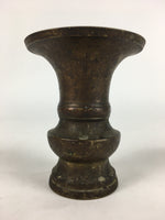 Antique Japanese Buddhist Altar Fitting Flower Vase Stand Bronze Brown BU723