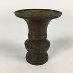 Antique Japanese Buddhist Altar Fitting Flower Vase Stand Bronze Brown BU723