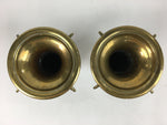 Antique Japanese Buddhist Altar Fitting Flower Vase Stand Pair Brass BU707