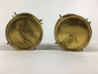 Antique Japanese Buddhist Altar Fitting Flower Vase Stand Pair Brass BU707