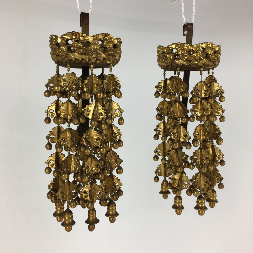 Antique Japanese Buddhist Altar Fitting Hanging Butsugu Rinto Yoraku BU700