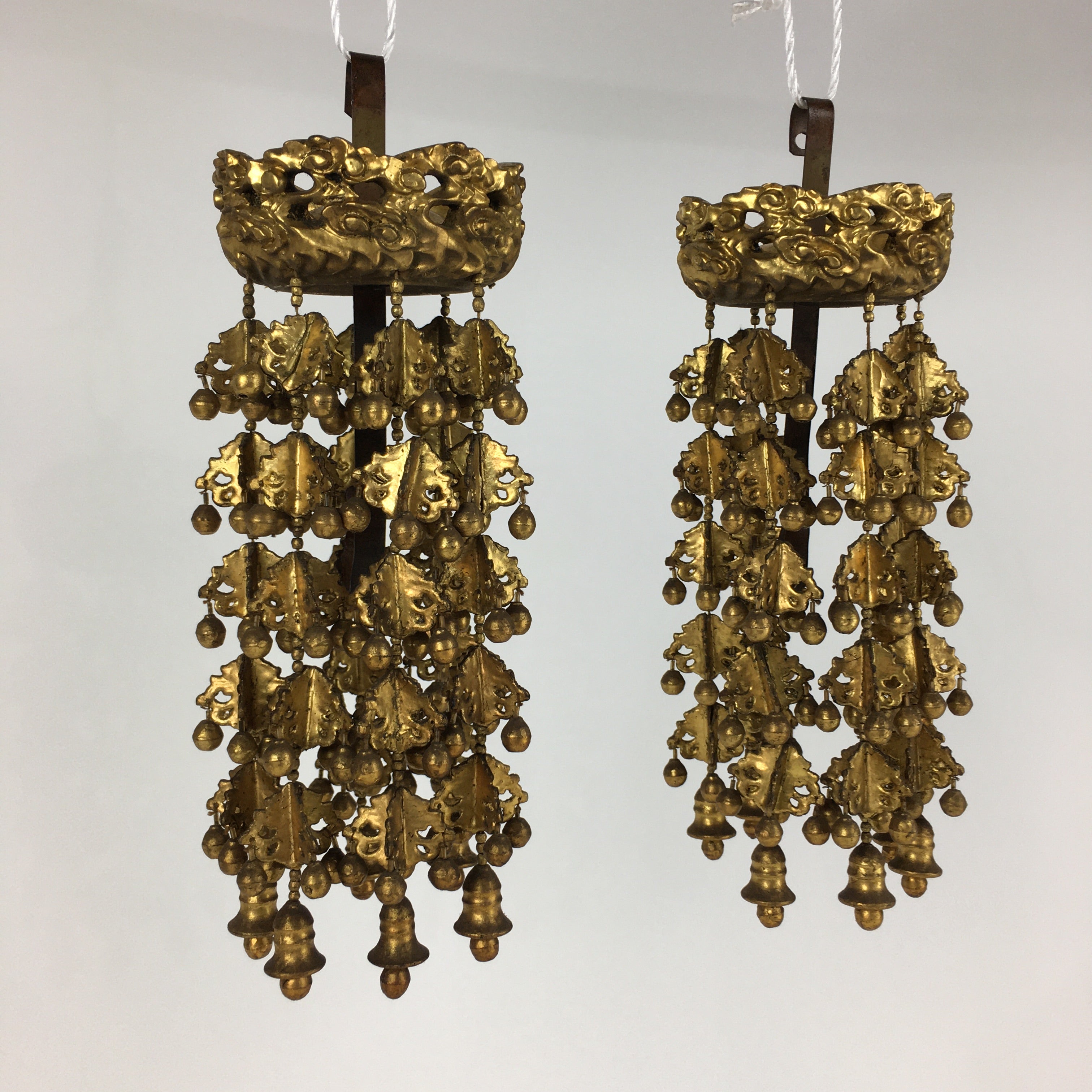 Antique Japanese Buddhist Altar Fitting Hanging Butsugu Rinto Yoraku BU700