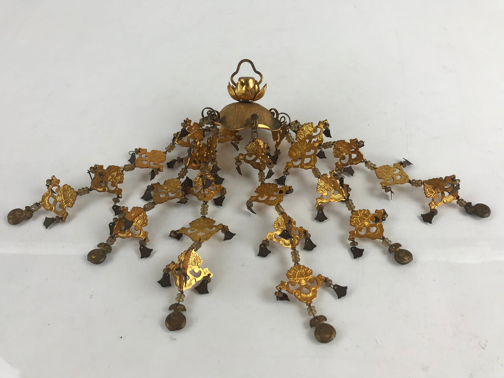 Antique Japanese Buddhist Altar Fitting Hanging Lantern Yoraku Butsugu BU853