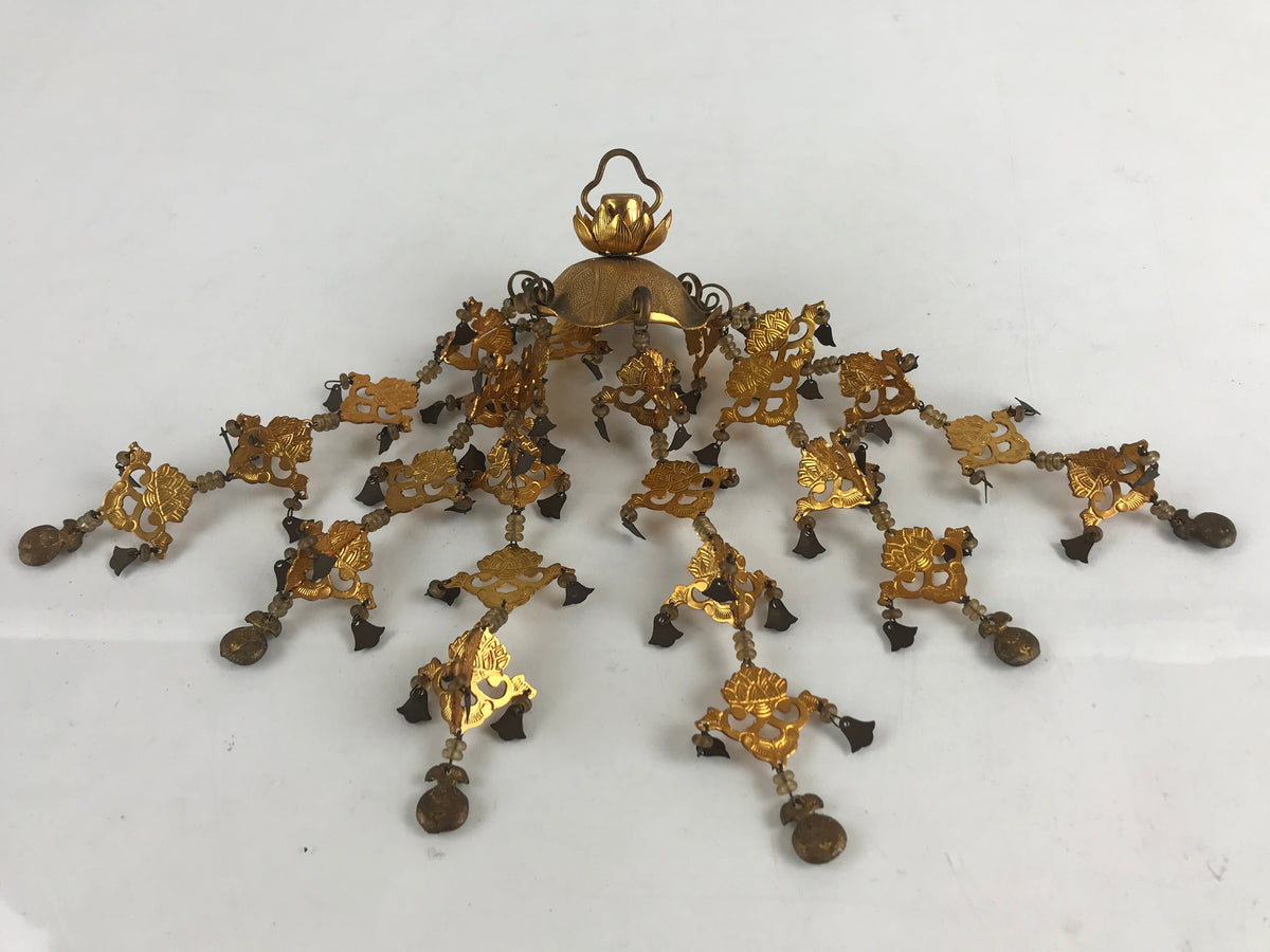 Antique Japanese Buddhist Altar Fitting Hanging Lantern Yoraku Butsugu BU853