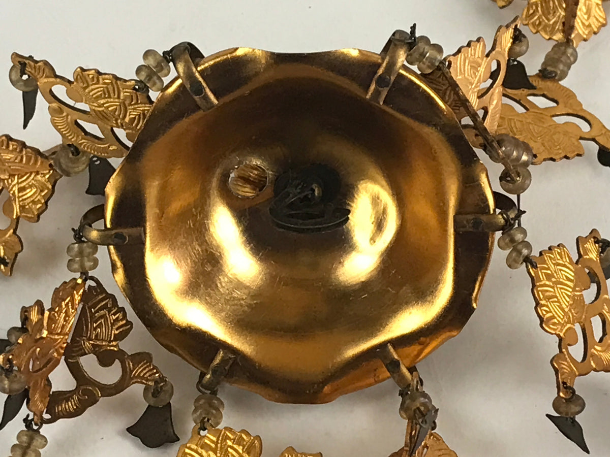 Antique Japanese Buddhist Altar Fitting Hanging Lantern Yoraku Butsugu BU853