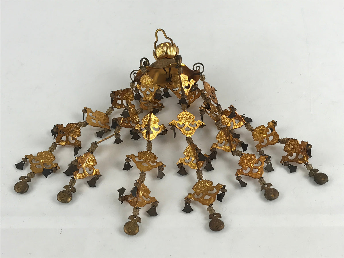 Antique Japanese Buddhist Altar Fitting Hanging Lantern Yoraku Butsugu BU853