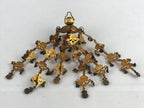 Antique Japanese Buddhist Altar Fitting Hanging Lantern Yoraku Butsugu BU853
