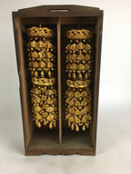 Antique Japanese Buddhist Altar Fitting Hanging Wooden Gold Rinto Yoraku PX611