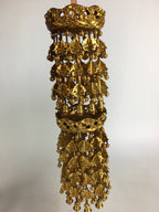 Antique Japanese Buddhist Altar Fitting Hanging Wooden Gold Rinto Yoraku PX611