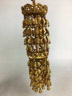 Antique Japanese Buddhist Altar Fitting Hanging Wooden Gold Rinto Yoraku PX611
