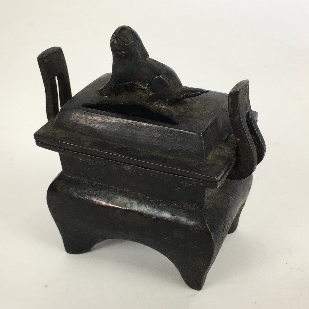 Antique Japanese Buddhist Altar Fitting Incense Burner Shishi Metal Koro BU500