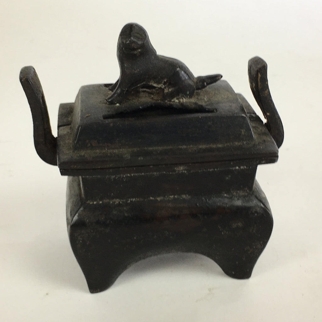 Antique Japanese Buddhist Altar Fitting Incense Burner Shishi Metal Koro BU500