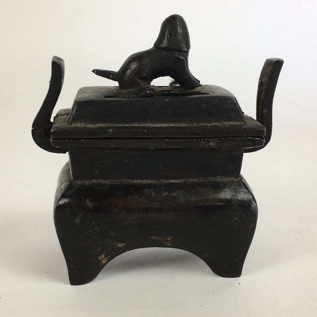 Antique Japanese Buddhist Altar Fitting Incense Burner Shishi Metal Koro BU500