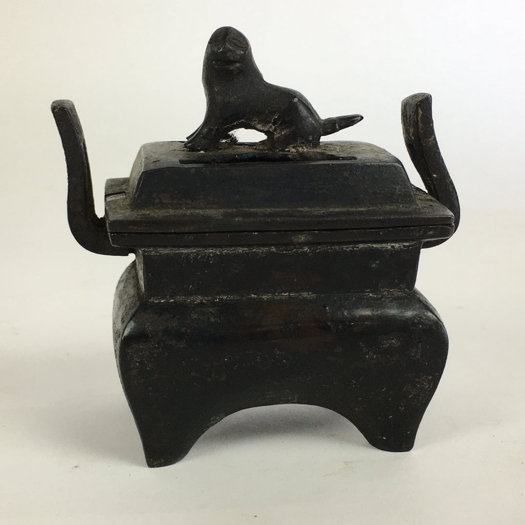 Antique Japanese Buddhist Altar Fitting Incense Burner Shishi Metal Koro BU500