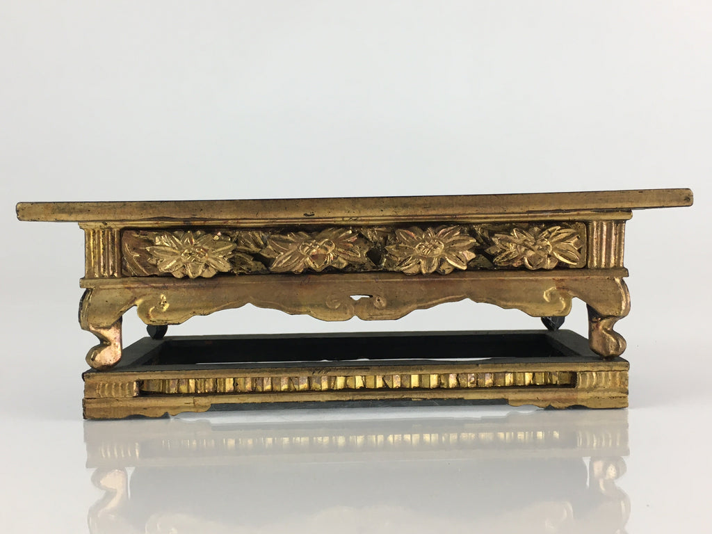 Antique Japanese Buddhist Altar Fitting Wood Lacquer Offering Table Maejyoku BU7