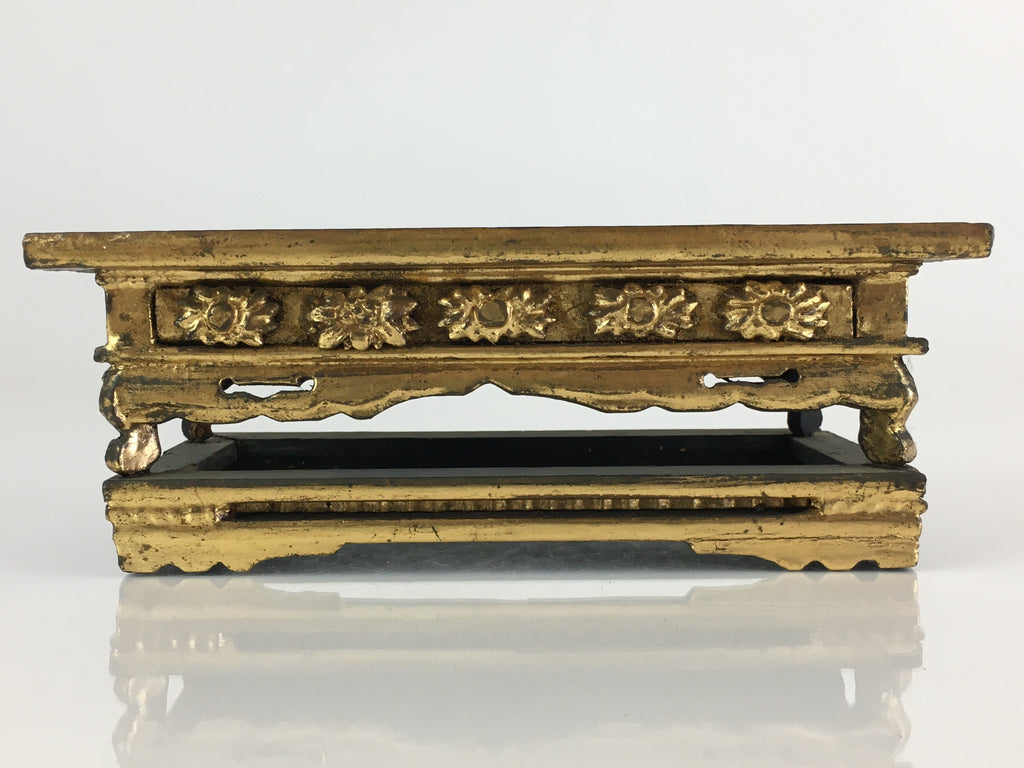 Antique Japanese Buddhist Altar Fitting Wood Lacquer Offering Table Maejyoku BU7