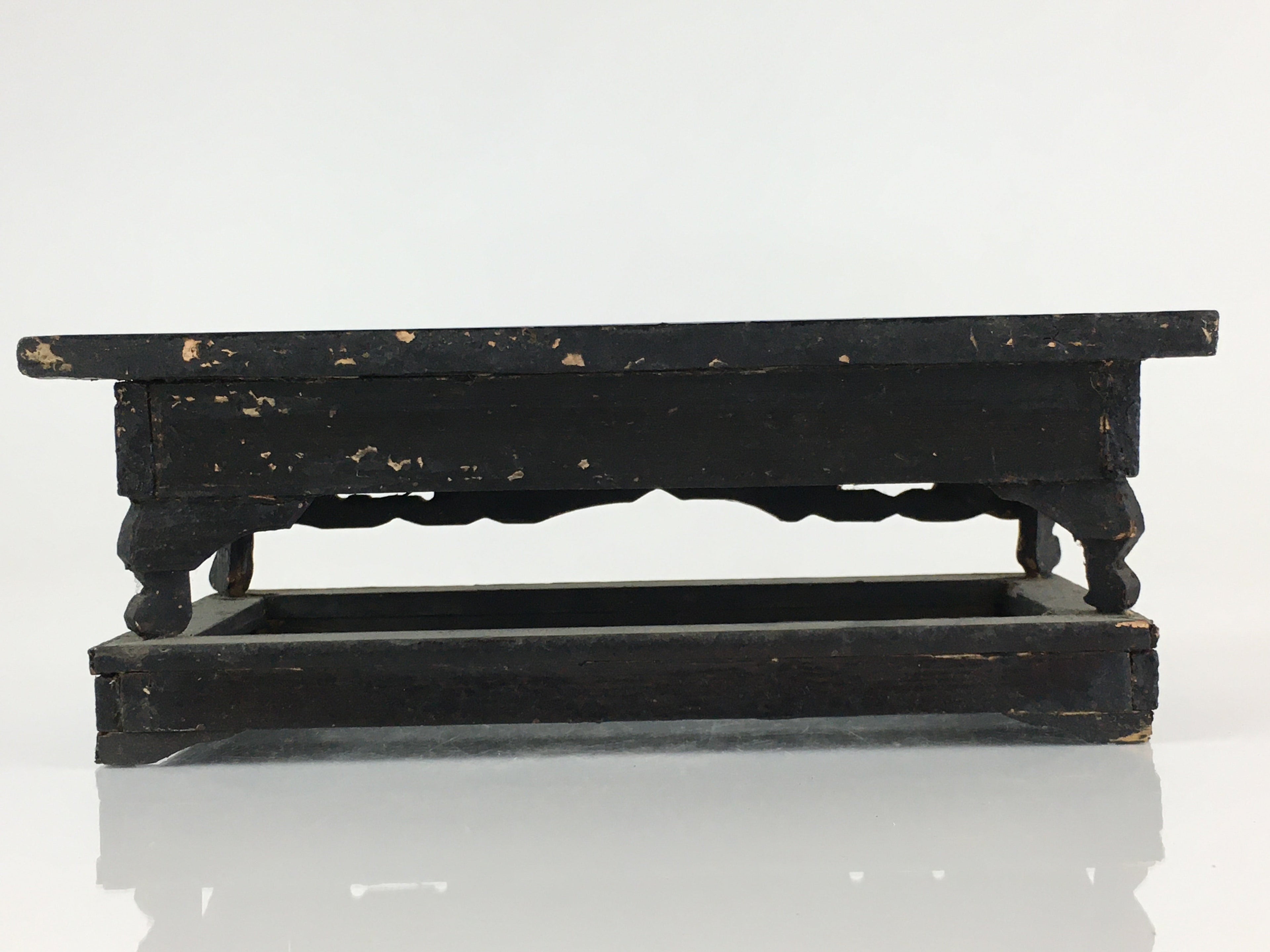 Antique Japanese Buddhist Altar Fitting Wood Lacquer Offering Table Maejyoku BU7