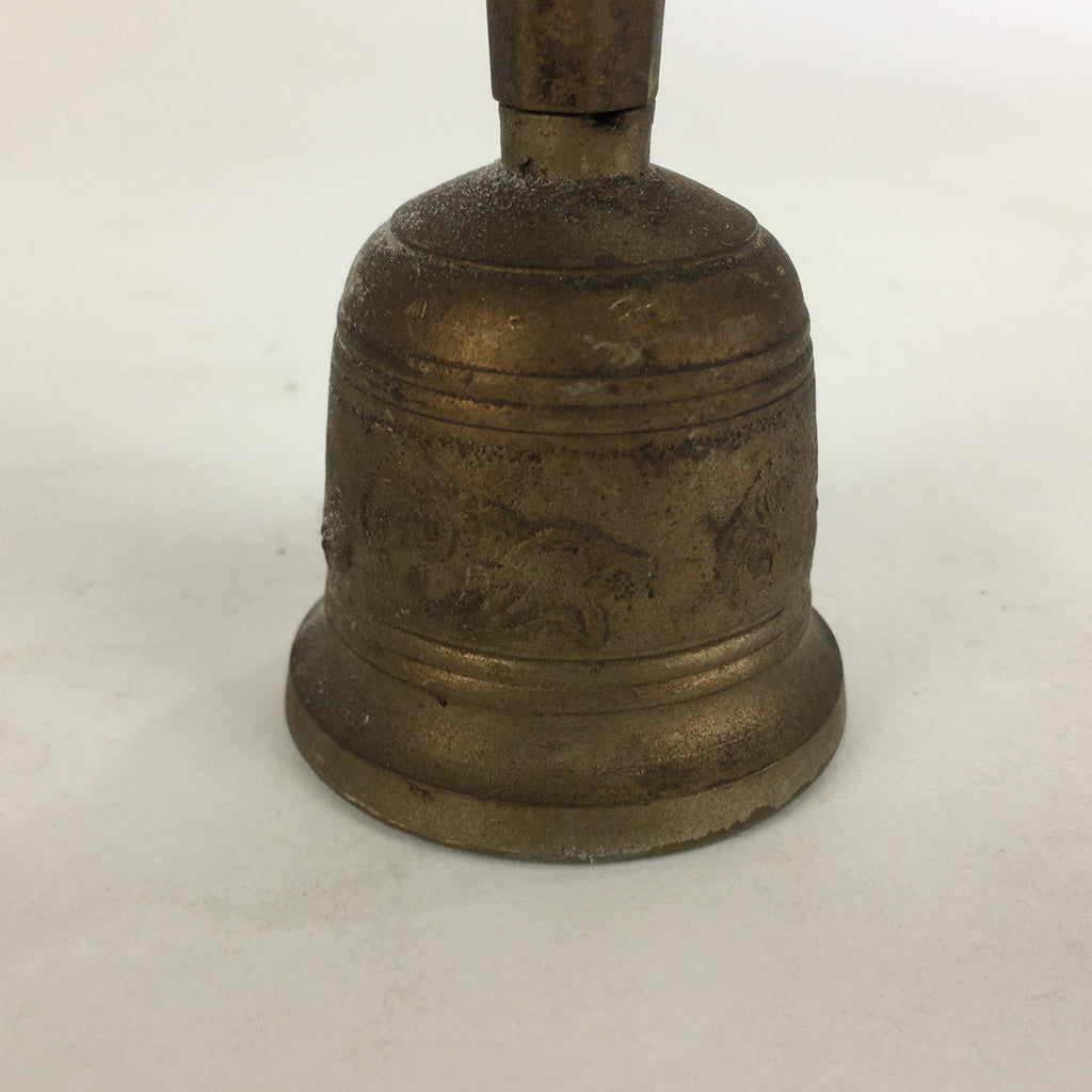 Antique Japanese Buddhist Handbell Vtg Bress Meditation Ceremony Kongorei BU521