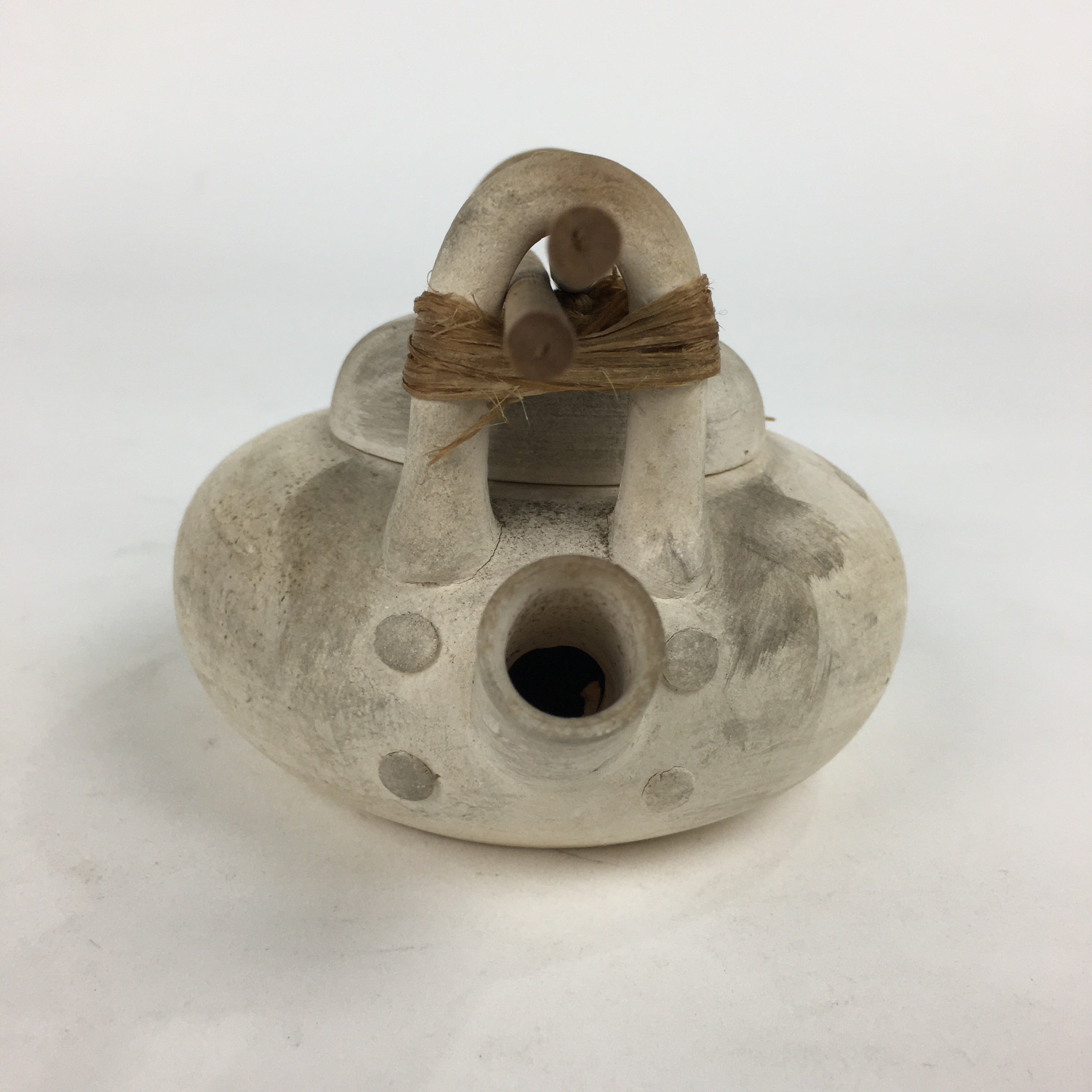 Antique Japanese Buddhist Shinto Sake Bottle Vtg Hakudei Sake pot White BU616