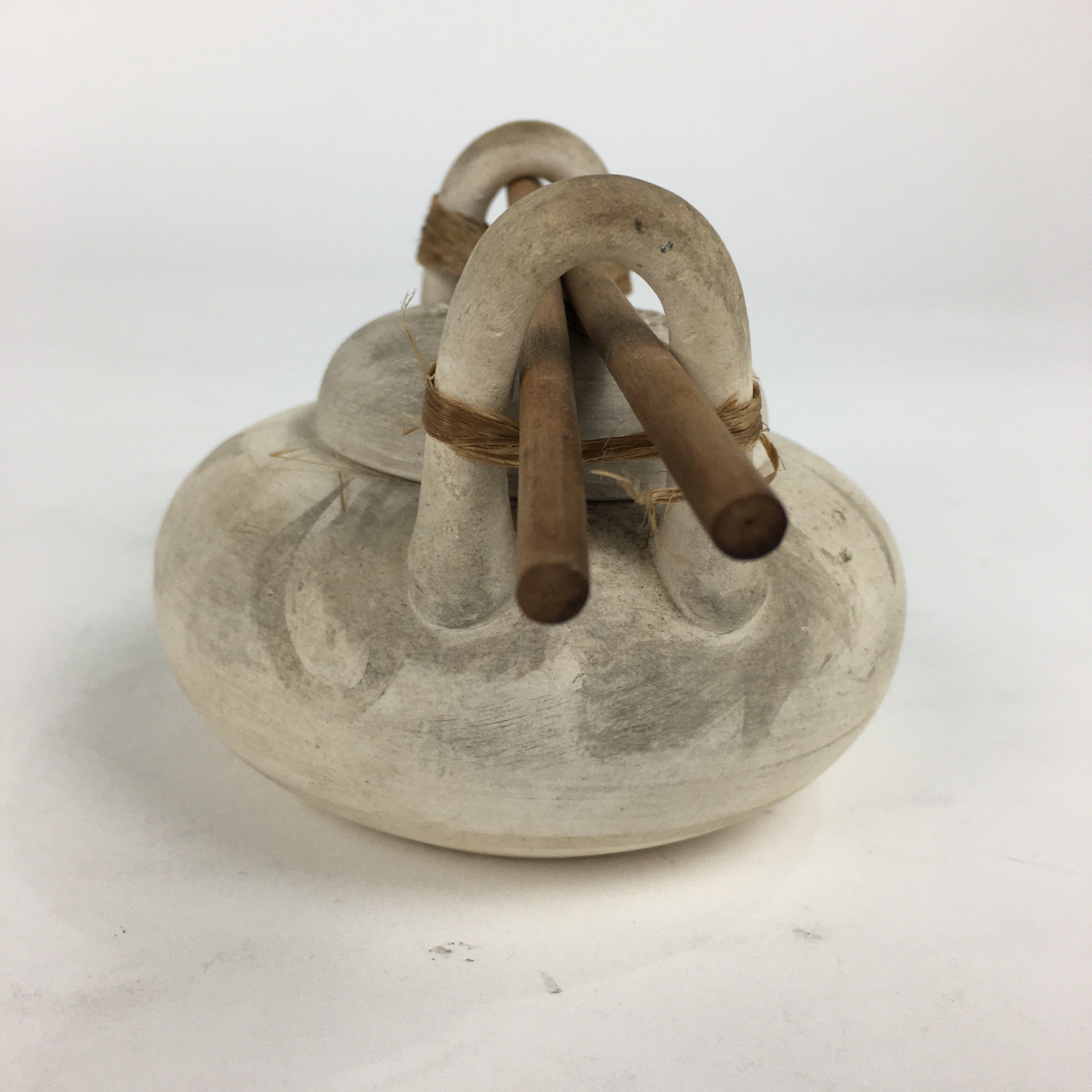 Antique Japanese Buddhist Shinto Sake Bottle Vtg Hakudei Sake pot White BU616