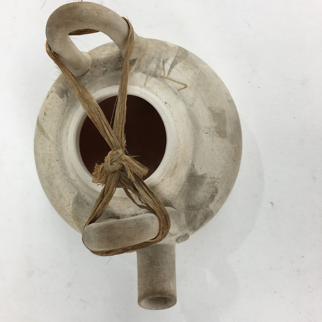 Antique Japanese Buddhist Shinto Sake Bottle Vtg Hakudei Sake pot White BU616