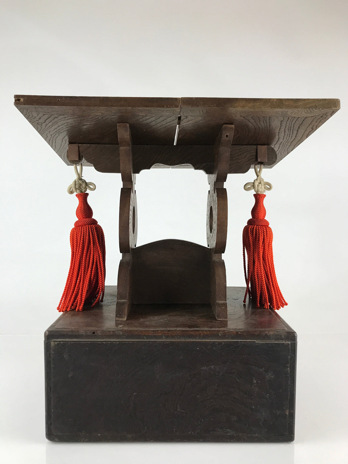 Antique Japanese Buddhist Temple Prayer Book Stand Wooden Kendai C1900 BU780