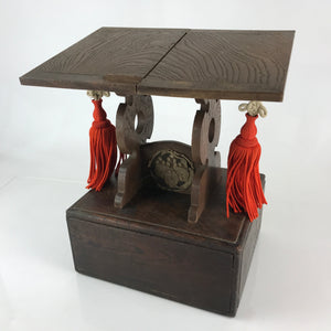 Antique Japanese Buddhist Temple Prayer Book Stand Wooden Kendai C1900 BU780