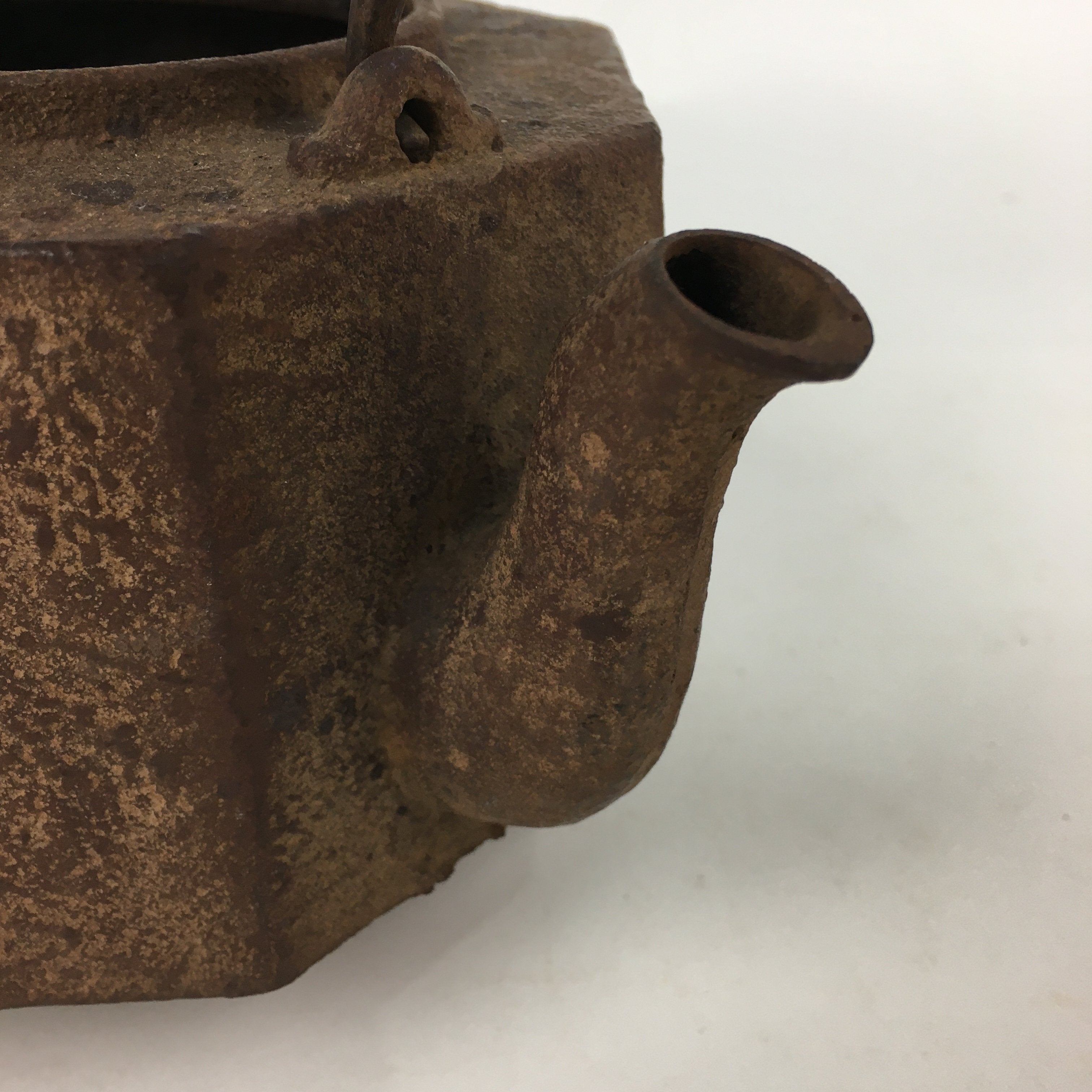 Antique Japanese Cast Iron Copper Kettle Teapot Tea Ceremony Tetsubin Sado TG153