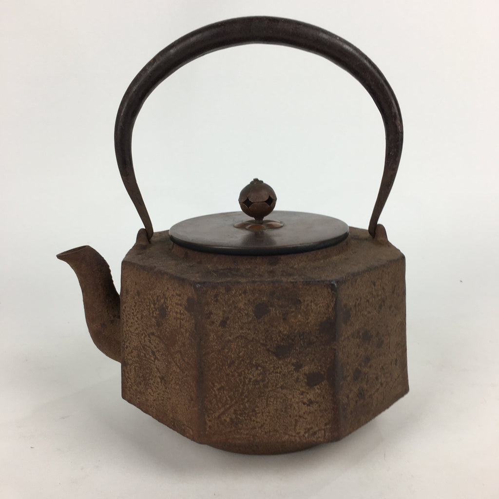 Antique Japanese Cast Iron Copper Kettle Teapot Tea Ceremony Tetsubin Sado TG153