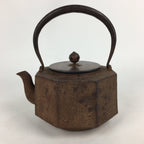 Antique Japanese Cast Iron Copper Kettle Teapot Tea Ceremony Tetsubin Sado TG153